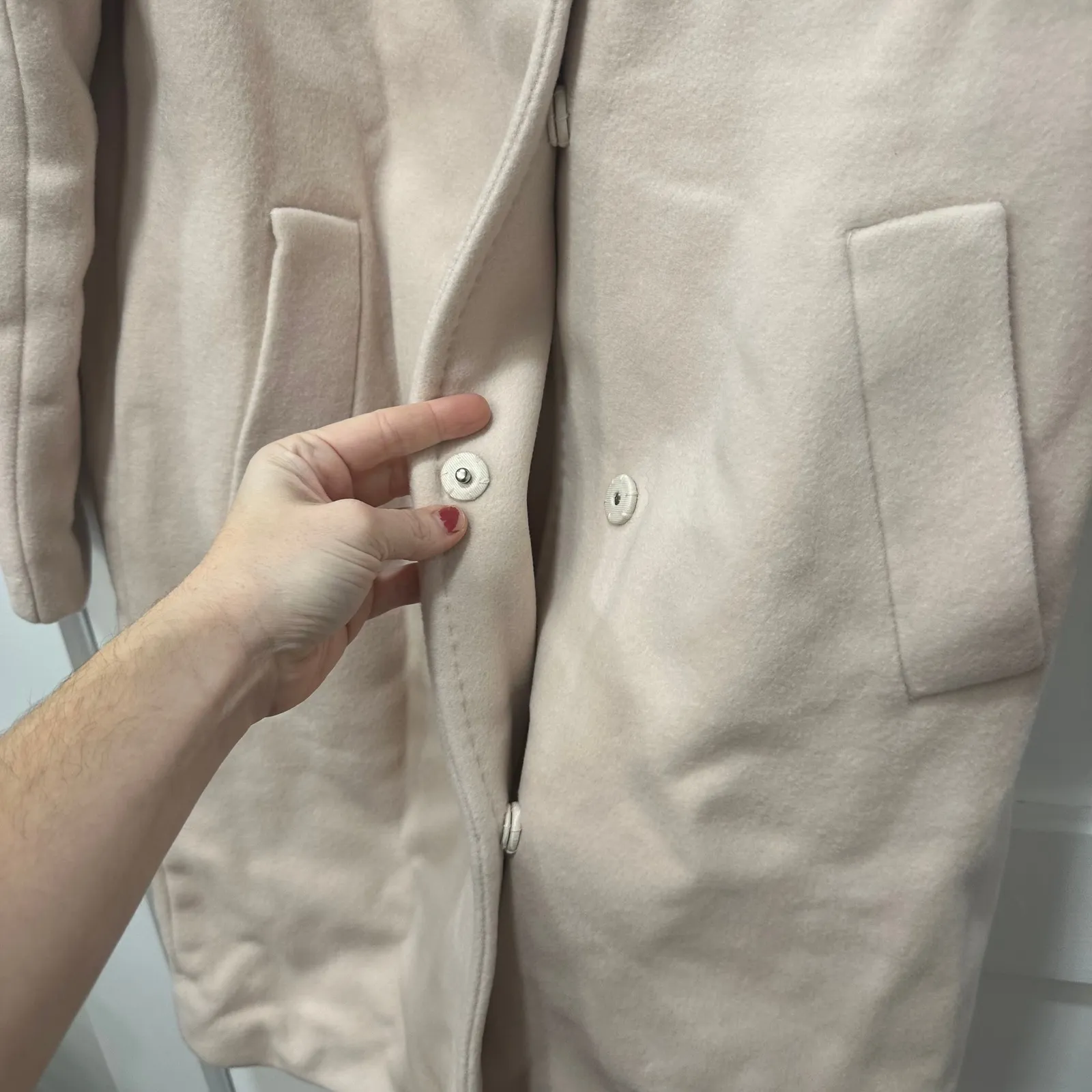 J Mclaughlin Lux Angelina Jacket XS NWT $798 Cashmere Wool Long Line Button Pink - Image 6