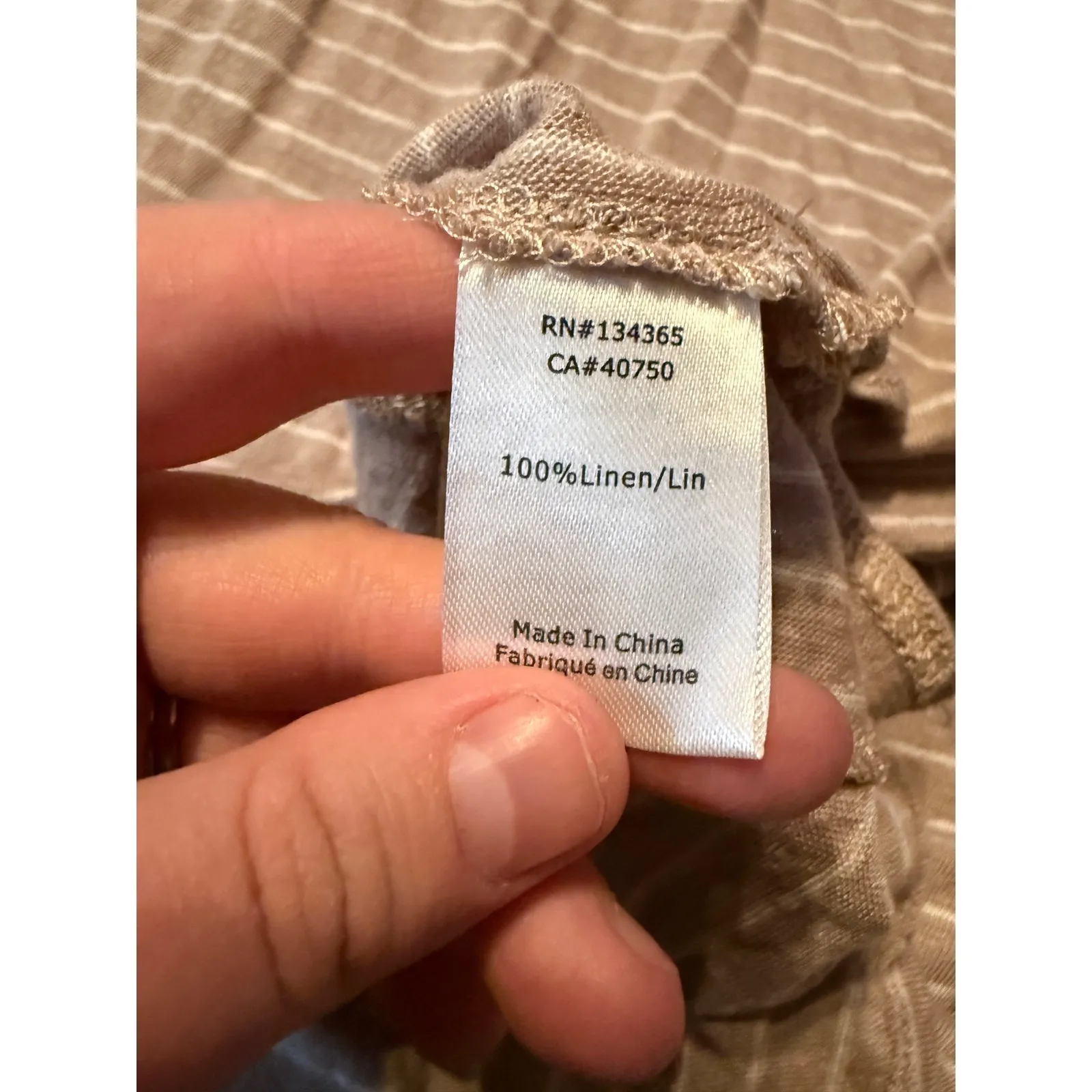 Marla Wynne Striped Short Sleeve Top Linen Sz XL Brown Beige Casual Lightweight Tan - Image 6