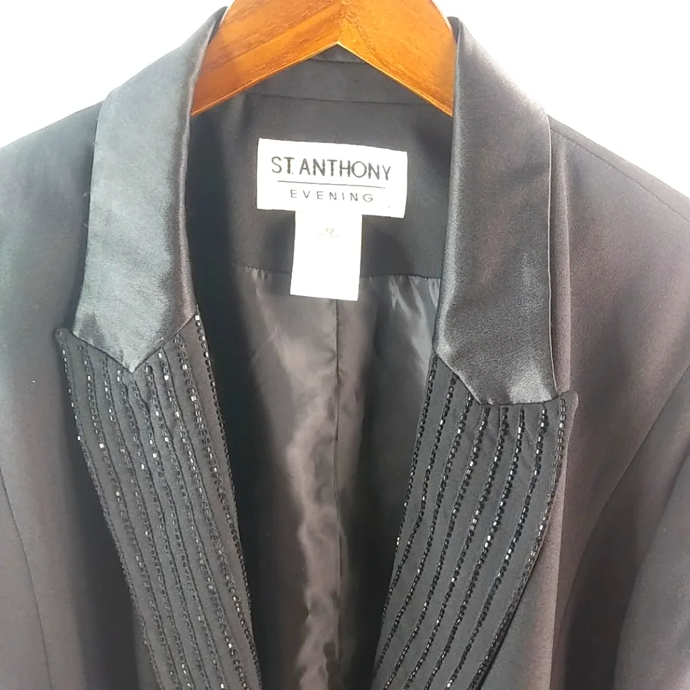 St. Anthony Evening 12 Black Beaded Jacket Funeral - Image 2