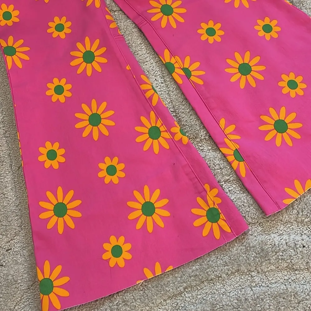 Free people we the free NWT retro floral boho flare pant pink 31 $98 - Image 3