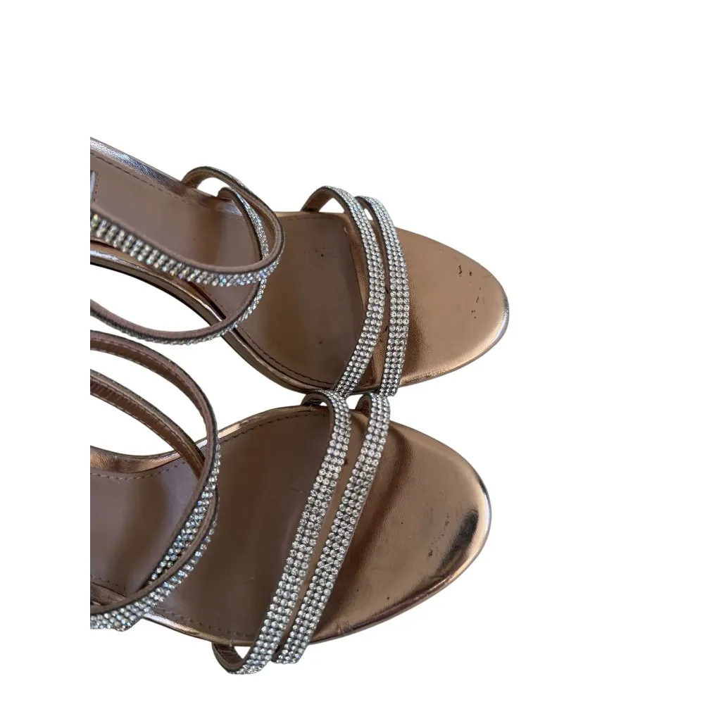 STEVE MADDEN Sweetest Rose Gold Rhinestone Jeweled Heels Size 8 - Image 6