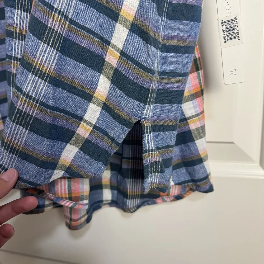 Caslon Plaid Button Down Rolled Short Sleeve NWT 3X - Image 6