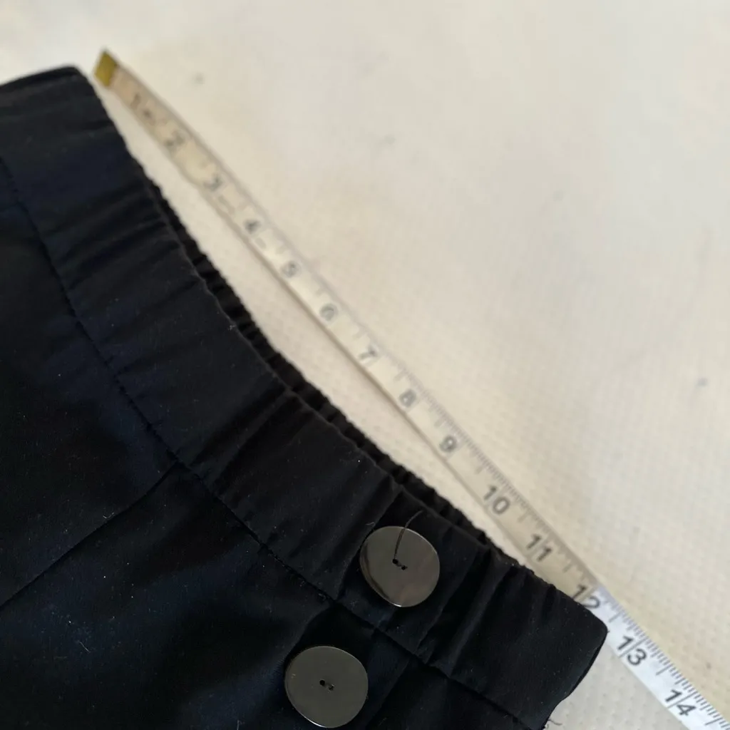 Zara Sz: M  Black Wide Leg Cropped Pull On Sailor Pant Large Button Accent - Image 4