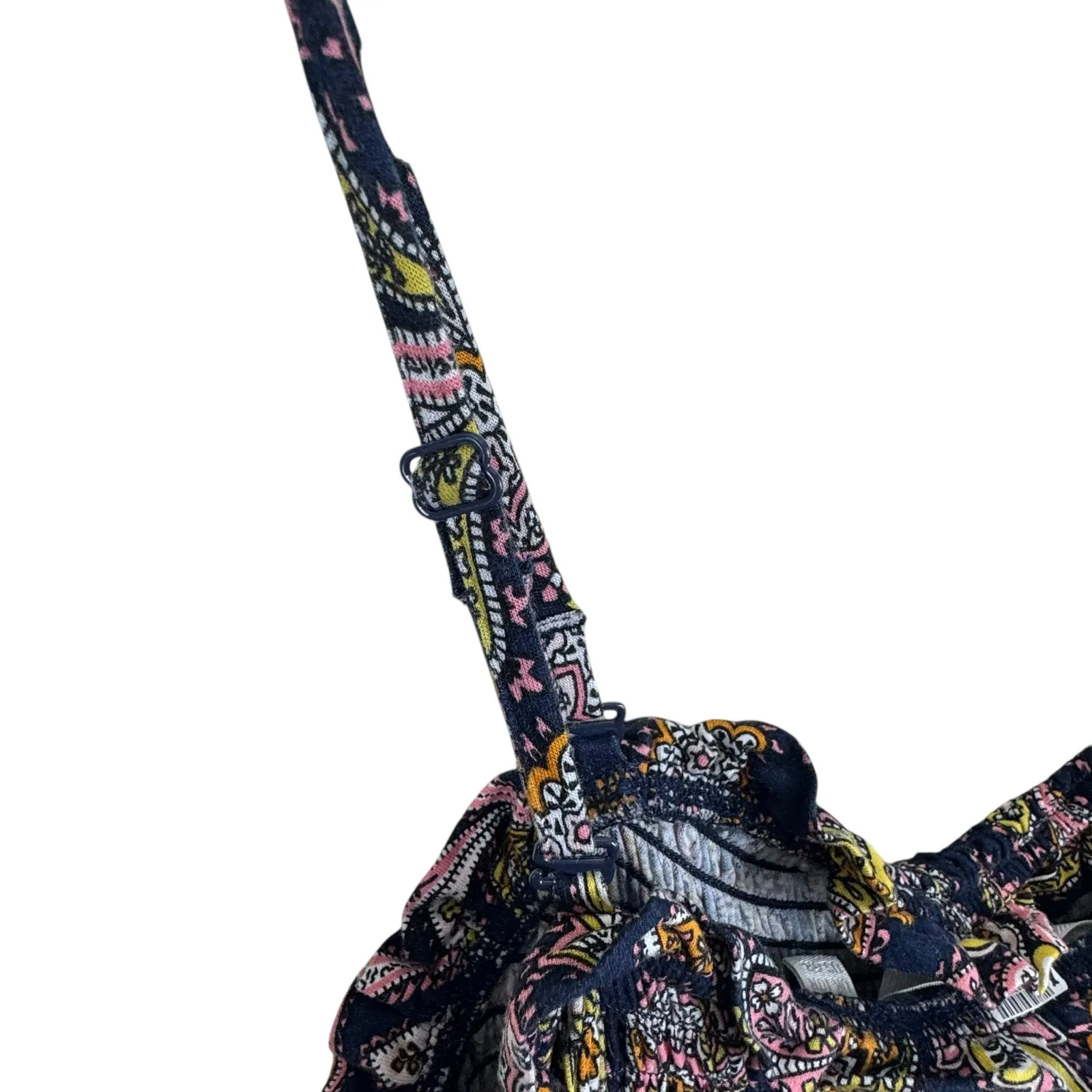 Boden Navy Paisley Print Spaghetti Strap Stretchy Maxi Sun Dress Pockets Size 6 - Image 6