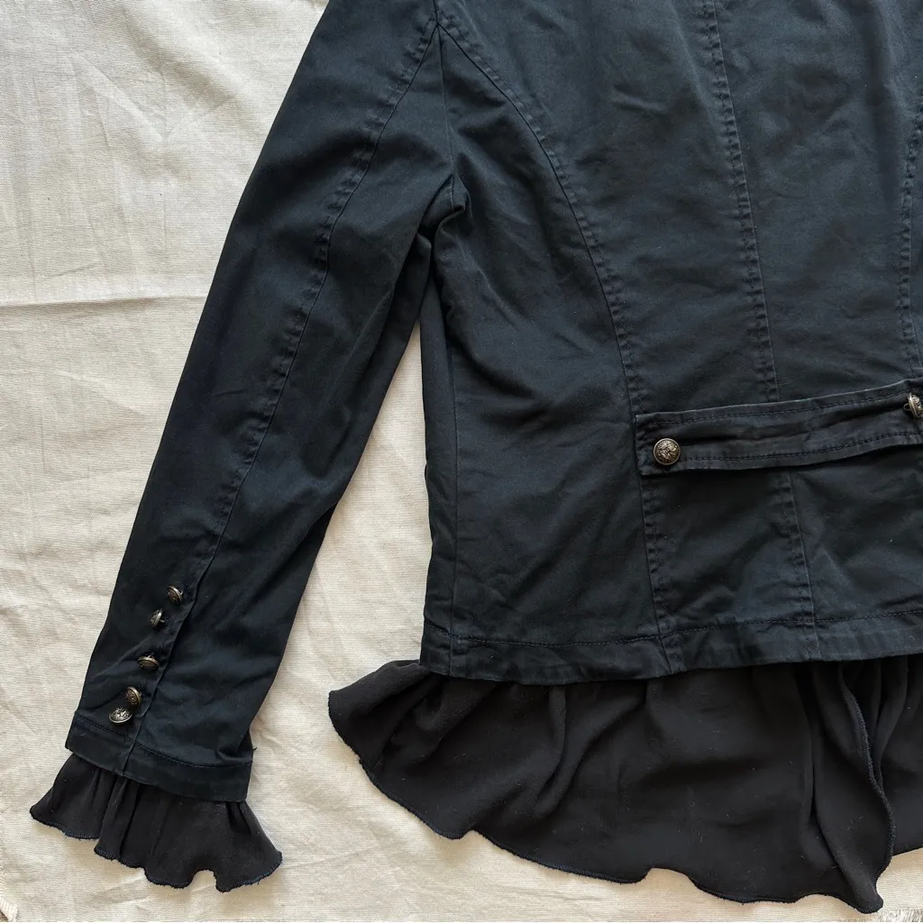 Free People Romantic Ruffles Jacket in Black Combo Size Medium - Image 9