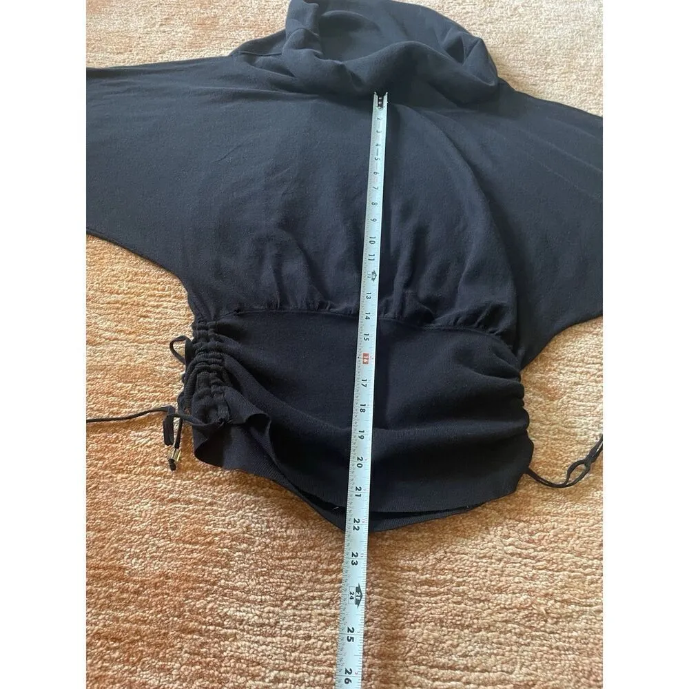 Guess Jeans Black Women’s Cowl Neck  3/4 Sleeves Large Top Sweater - Image 4