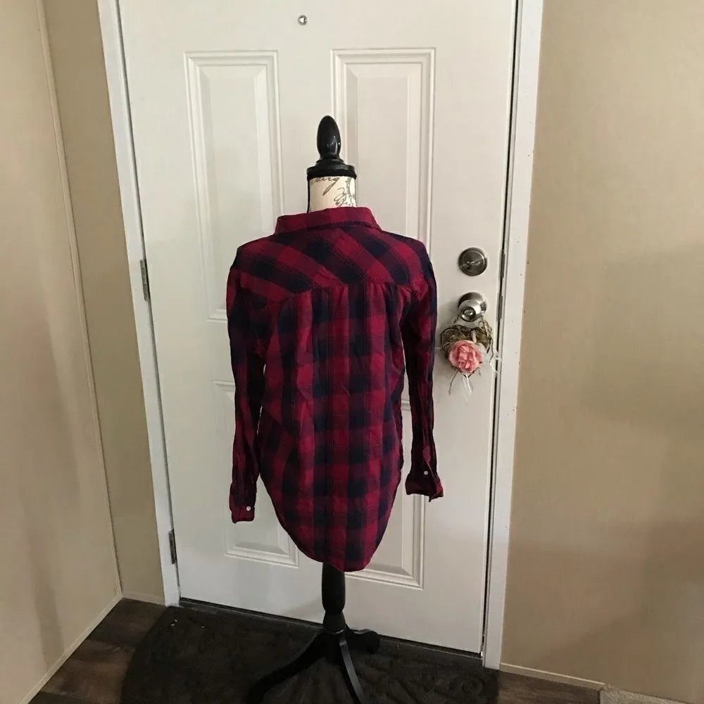 Aeropostale flannel shirt size S/P red/blue - Image 8