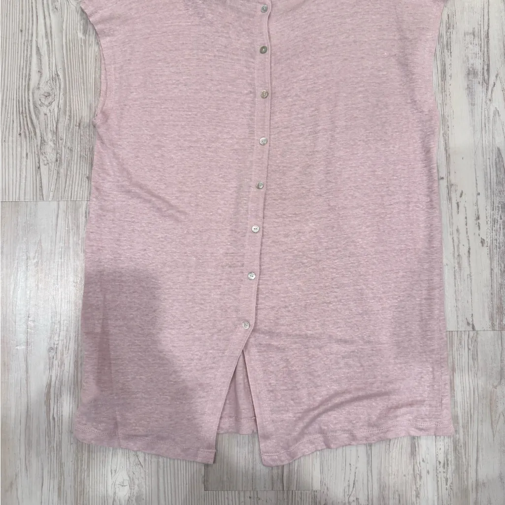 Tahari Pink Linen Top - Image 3