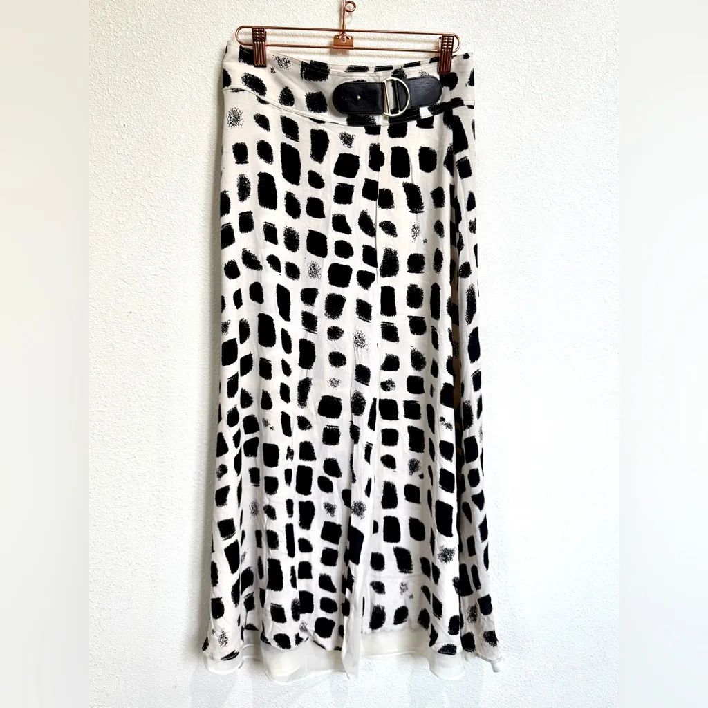 Massimo Dutti Two-Tone Print Skirt - Image 5