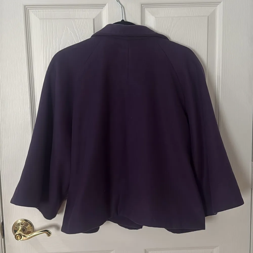 Tahari Purple Cape Jacket with Flared Sleeves - Image 4