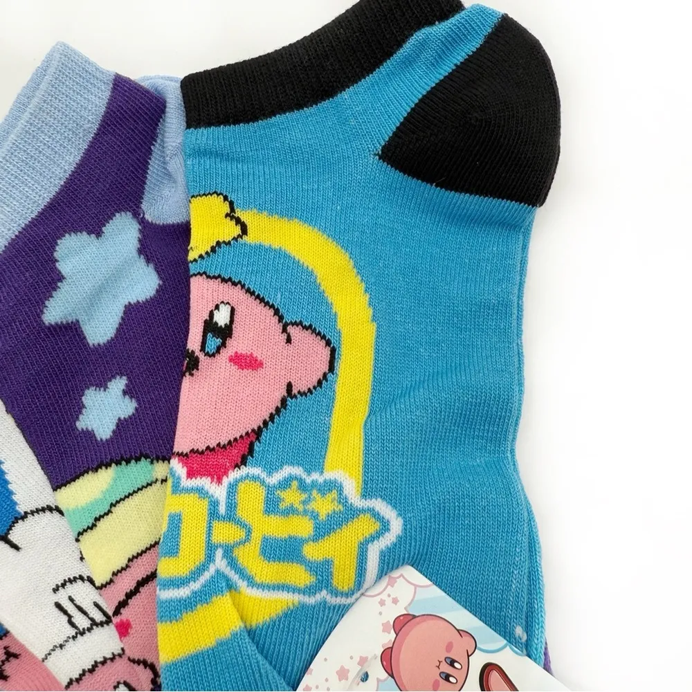 Kirby Video Game Ankle Socks Mens Womens Nintendo Gift Colorful Cute Blue Pink - Image 3