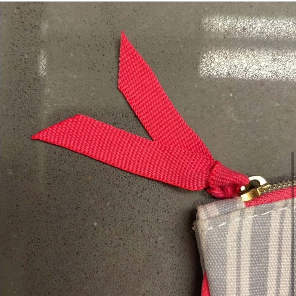 Ipsy Blue & White Striped Pouch Bag - Image 4