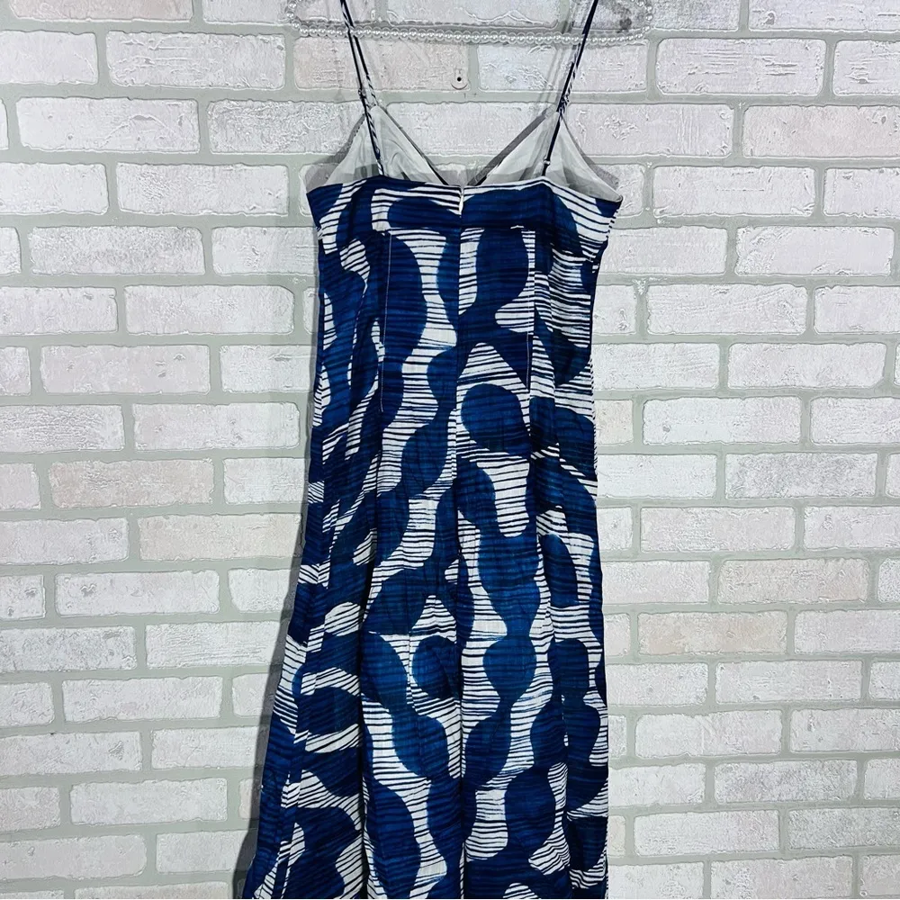 Banana Republic Factory NWT Bandeau Blue Zebra Midi Dress Size 4 - Image 8