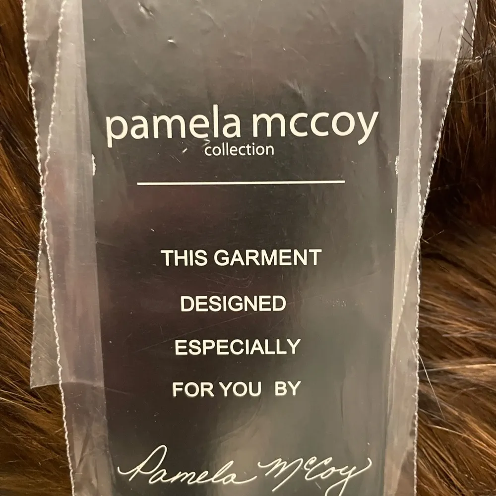 Fabulous Faux Fur Mid Length Coat by Pamela McCoy NWT Brown Size M - Image 10