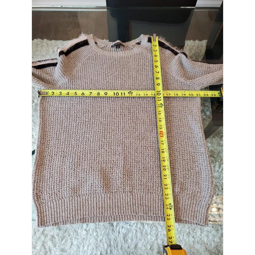 INC Women's Gray Cotton Round Neck Long Sleeve Pullover Knit Sweater Size Large - Image 11