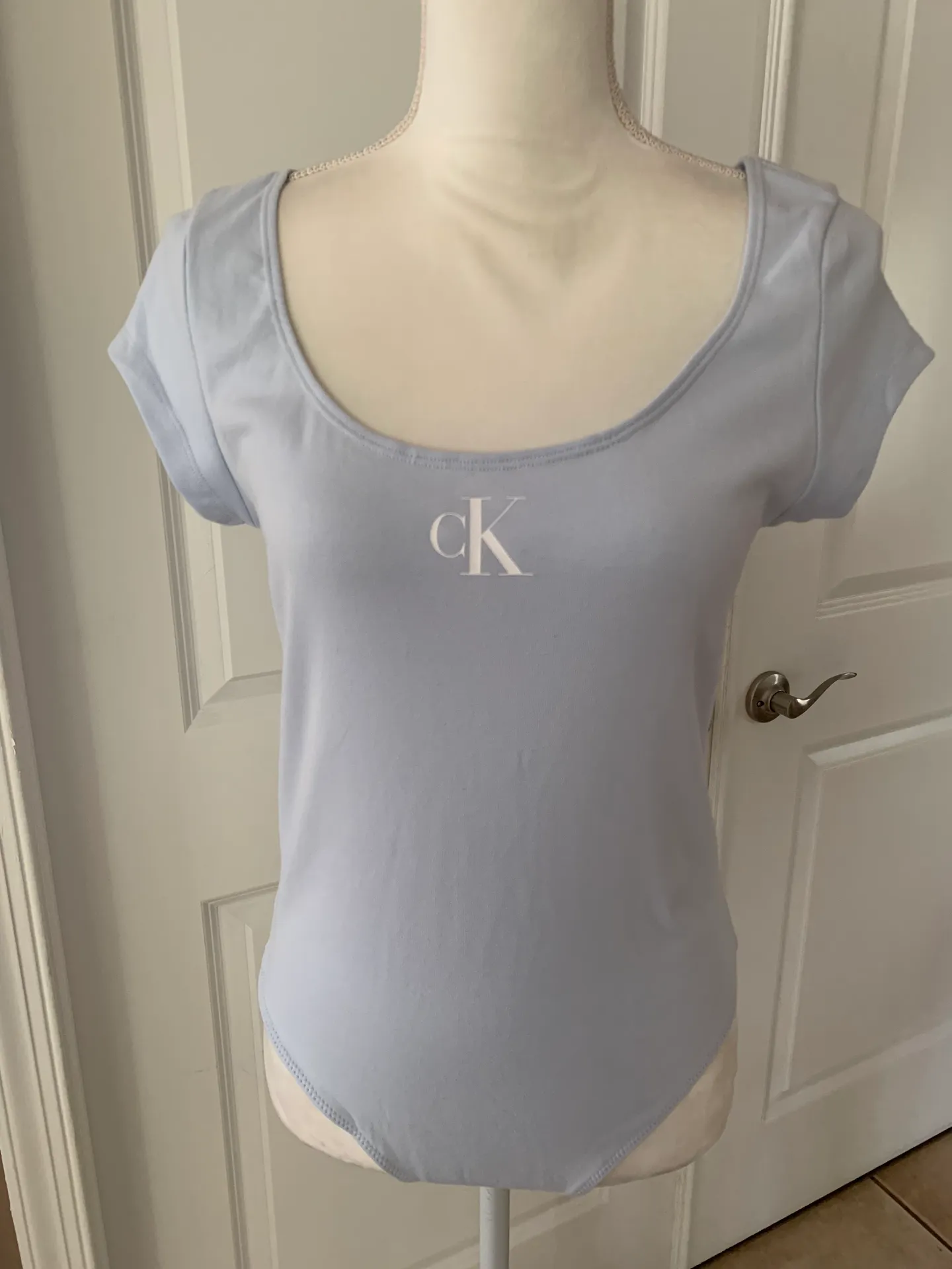 Jeans Light Blue Women's Cap-Sleeve Bodysuit - Image 3