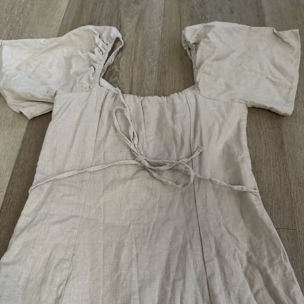 Abercrombie and Fitch Cream Button-Down Dress - Image 9