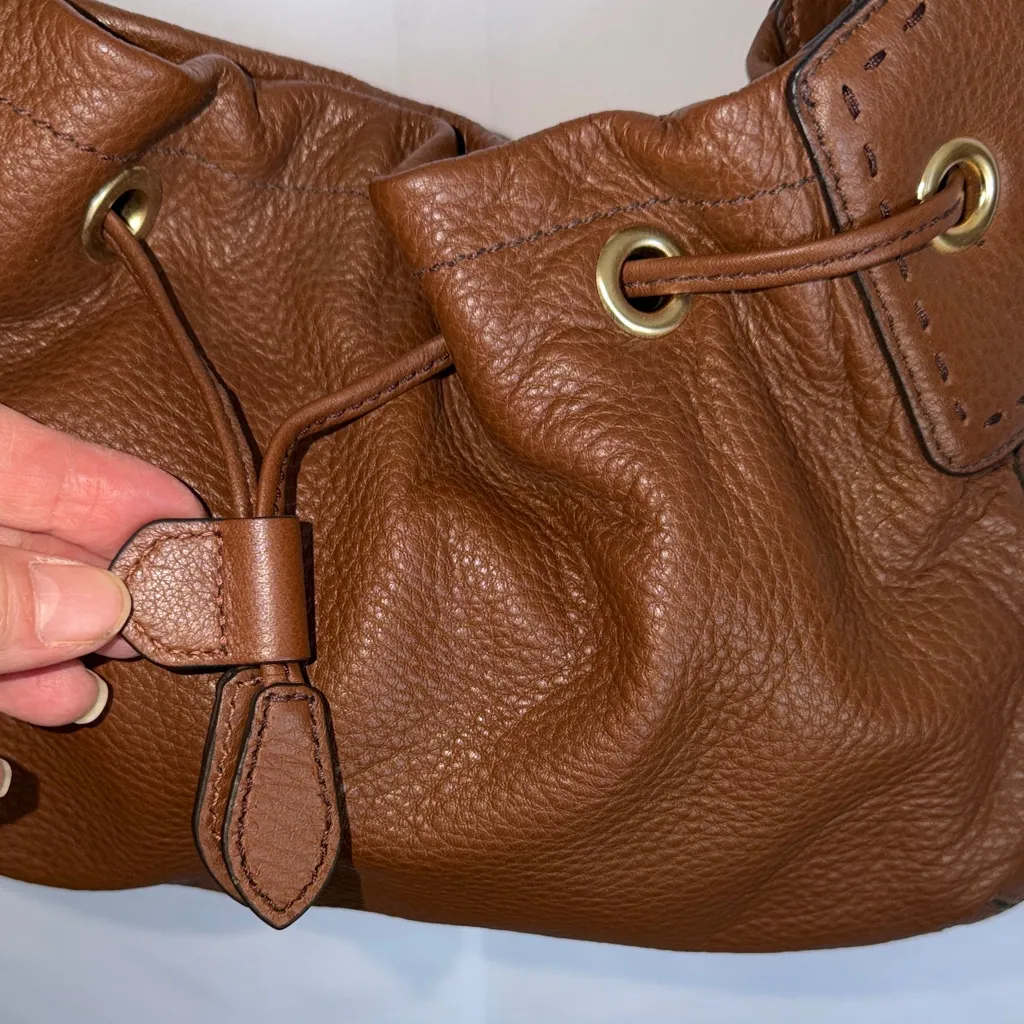 Cole Haan Rich Brown Leather Hobo Bag - Image 4