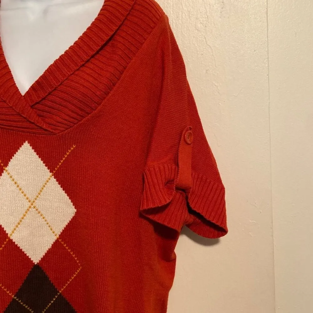 Cato Argyle Print Cowl Neck Sweater - Image 2