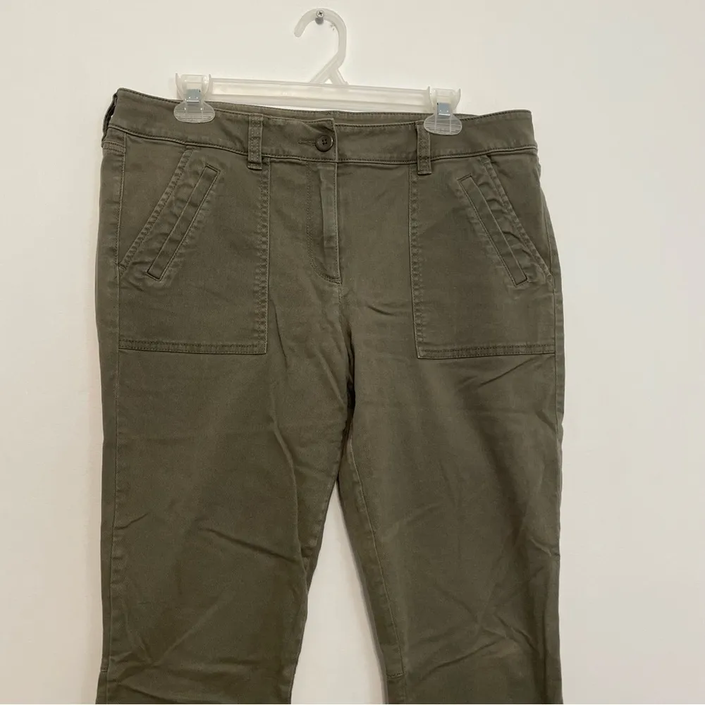 ANN TAYLOR LOFT Outlet Modern Skinny Ankle Olive Green Cropped Crop Jeans Pants - Image 3