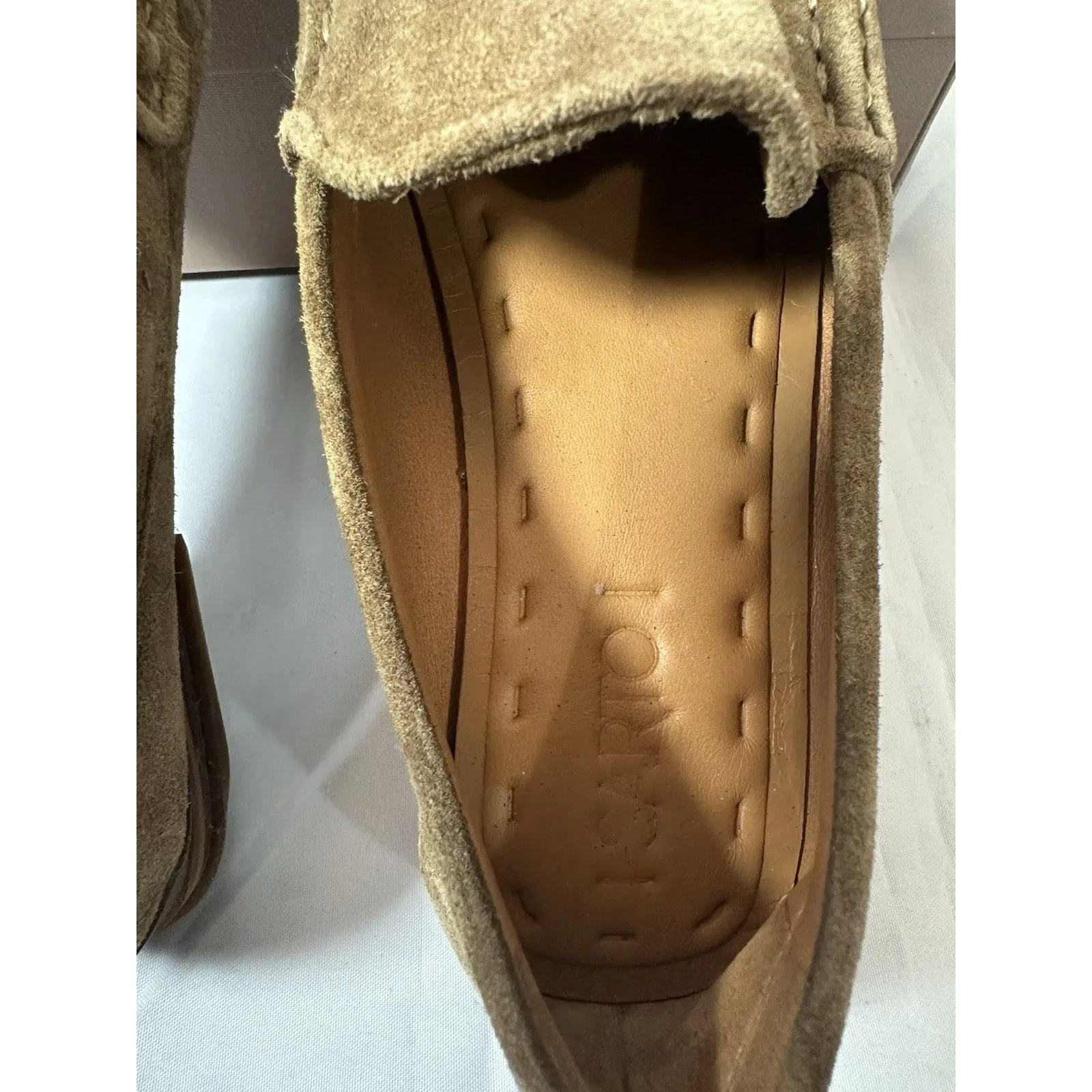 SARTO Franco Sarto Women's A. Gina Moc Toe Classic Loafer Tan Suede Sz 6M - Image 5