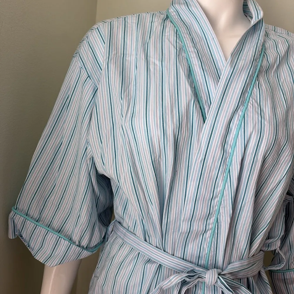 BedHead for Neiman Marcus Stripes Blue Bathrobe Large - Image 2