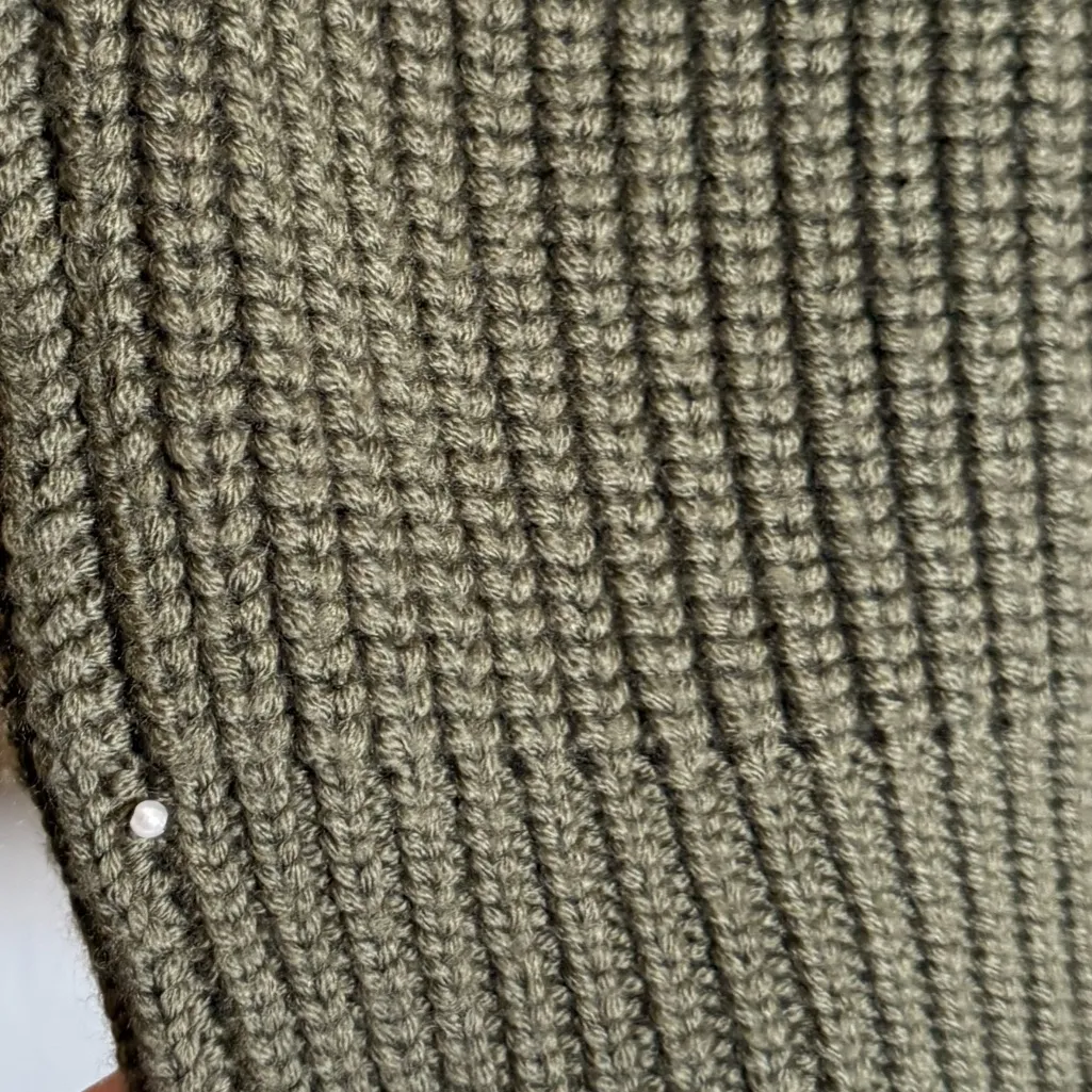 Pearl by Lela Rose 100% Wool Sleeveless Turtleneck Sweater Green Size XS - Image 5