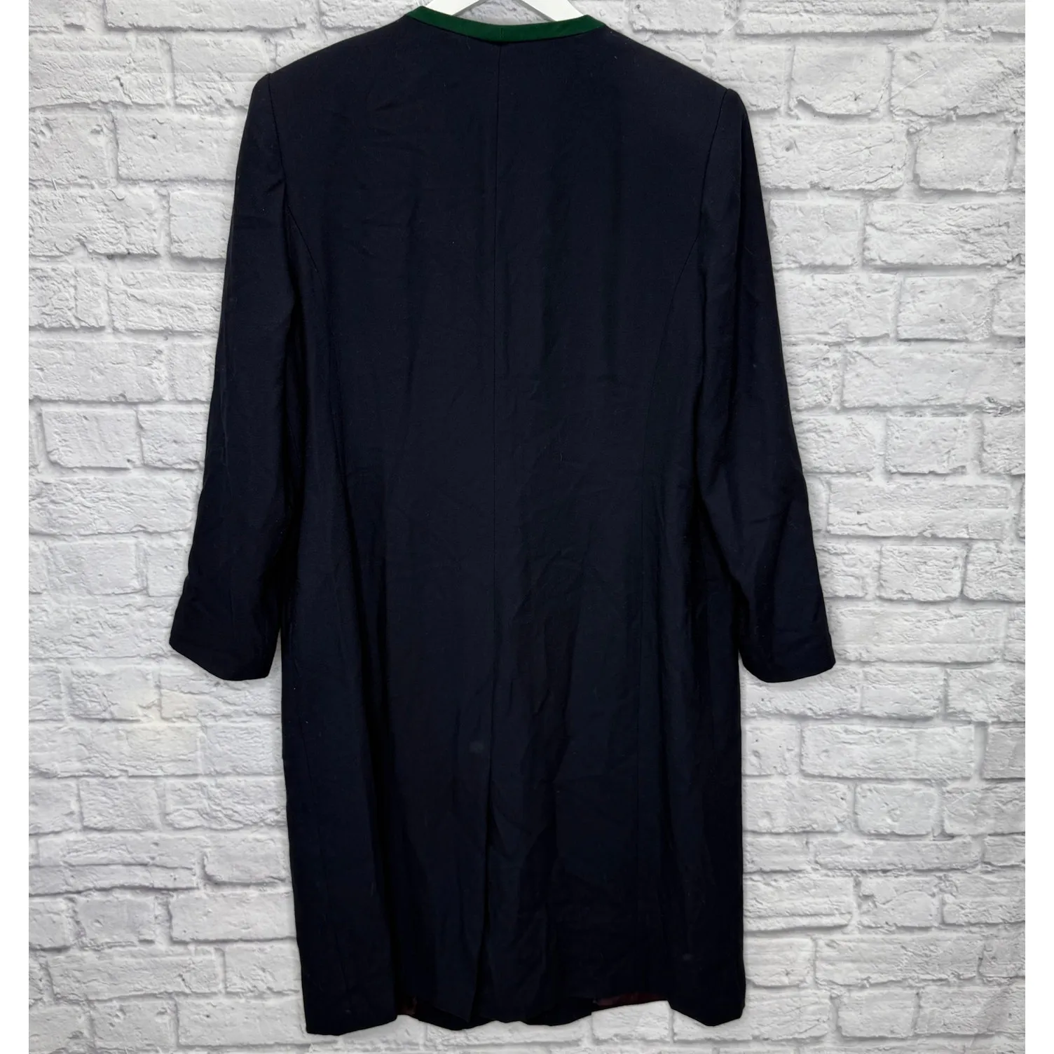 Kasper ASL Womens Navy Blue Shirt Dress Blazer Size 16 Lined Button Front Green - Image 2