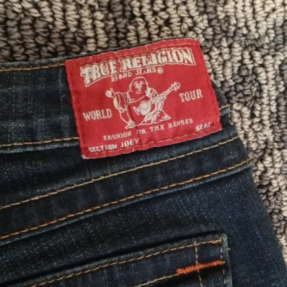 True Religion  Flare Wide Leg Jeans with Contrast Stitching Low Rise Womens 26 - Image 5