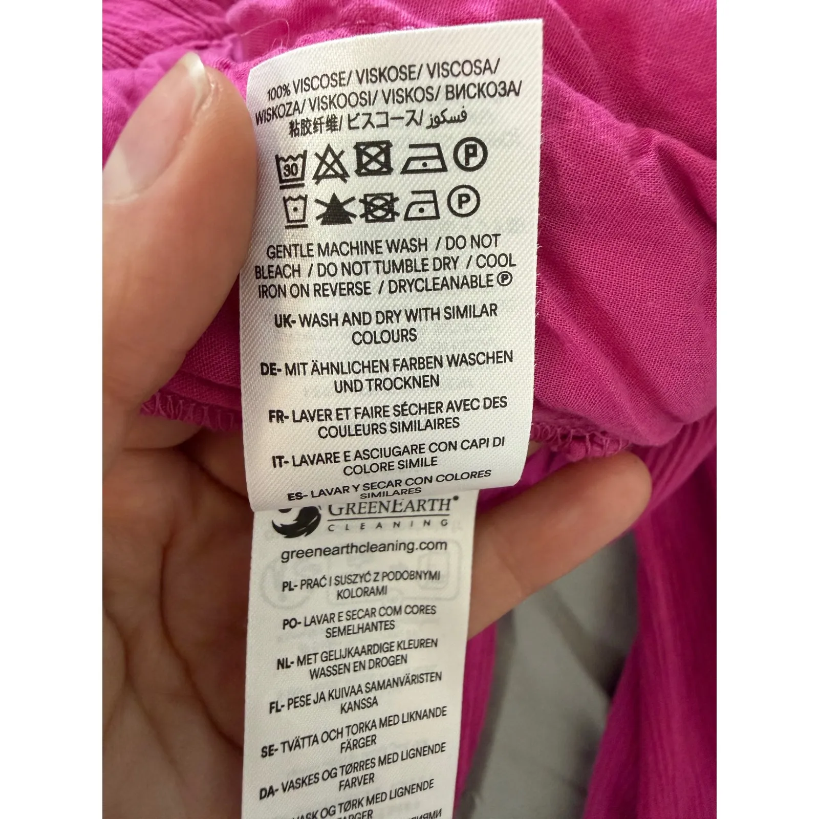 Boden Wide Leg Gauze Pants Fuchsia Pink Elastic Waist Size 4 - Image 8