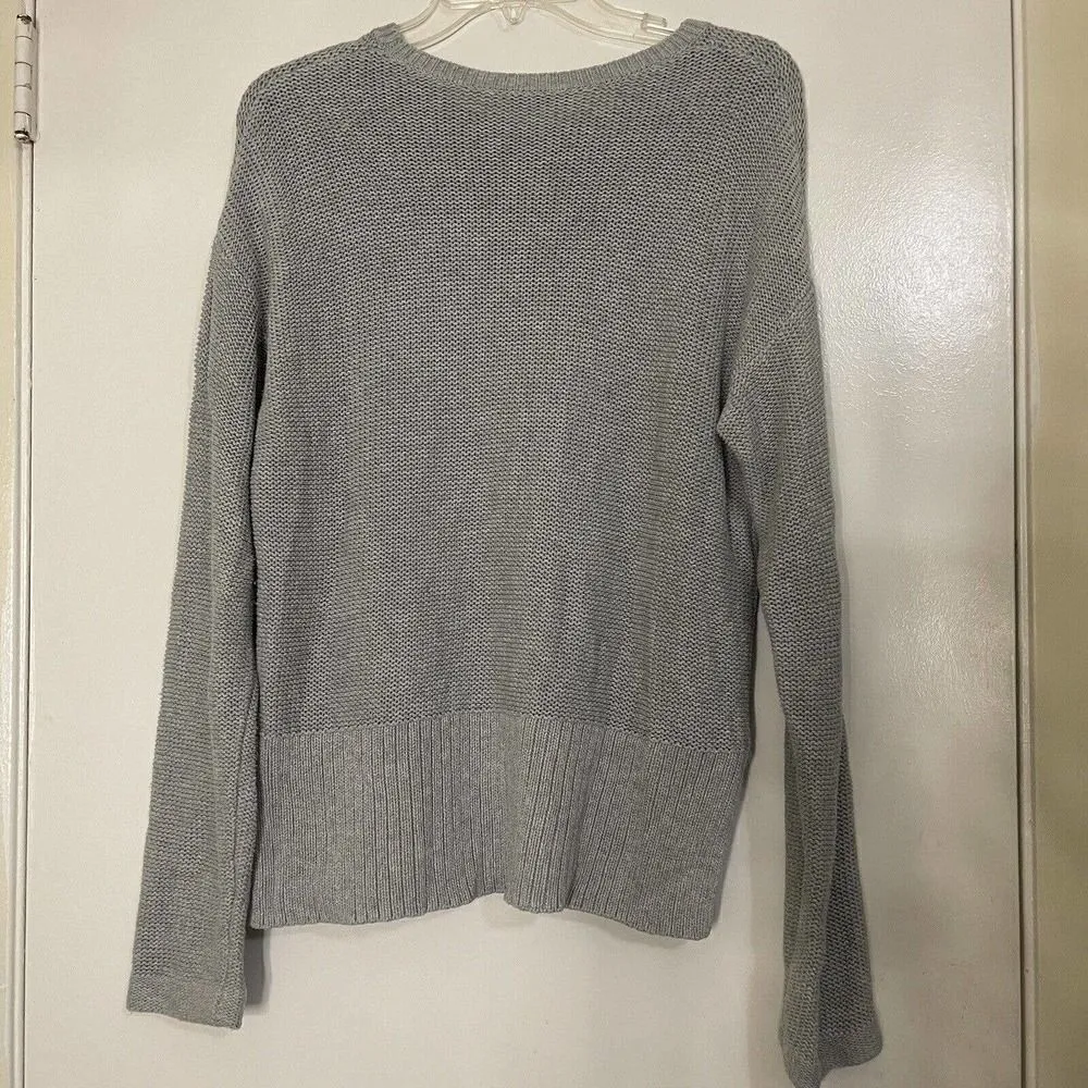 T Alexander wang Gray knit round neck sweater split side hem size XS - Image 5