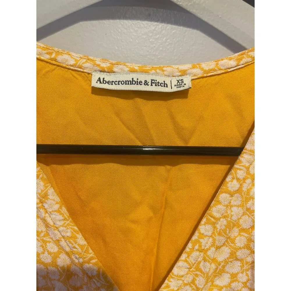 Floral Yellow Wrap Summer Dress - Image 4