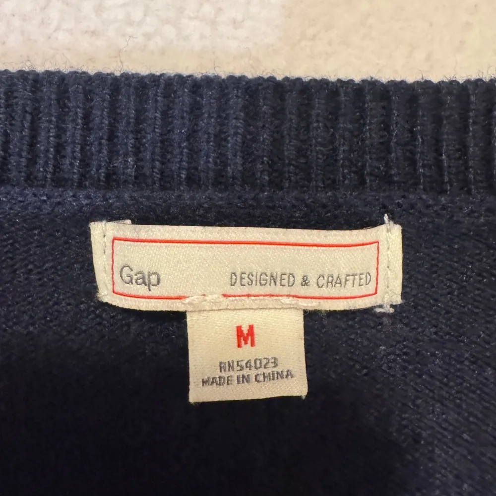 Gap Navy Blue  and White Striped Women's Sweater - Image 3