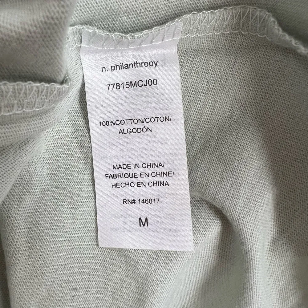 n:Philanthrophy Sage Green V Neck T-Shirt Dress Twist Hem Medium New - Image 6