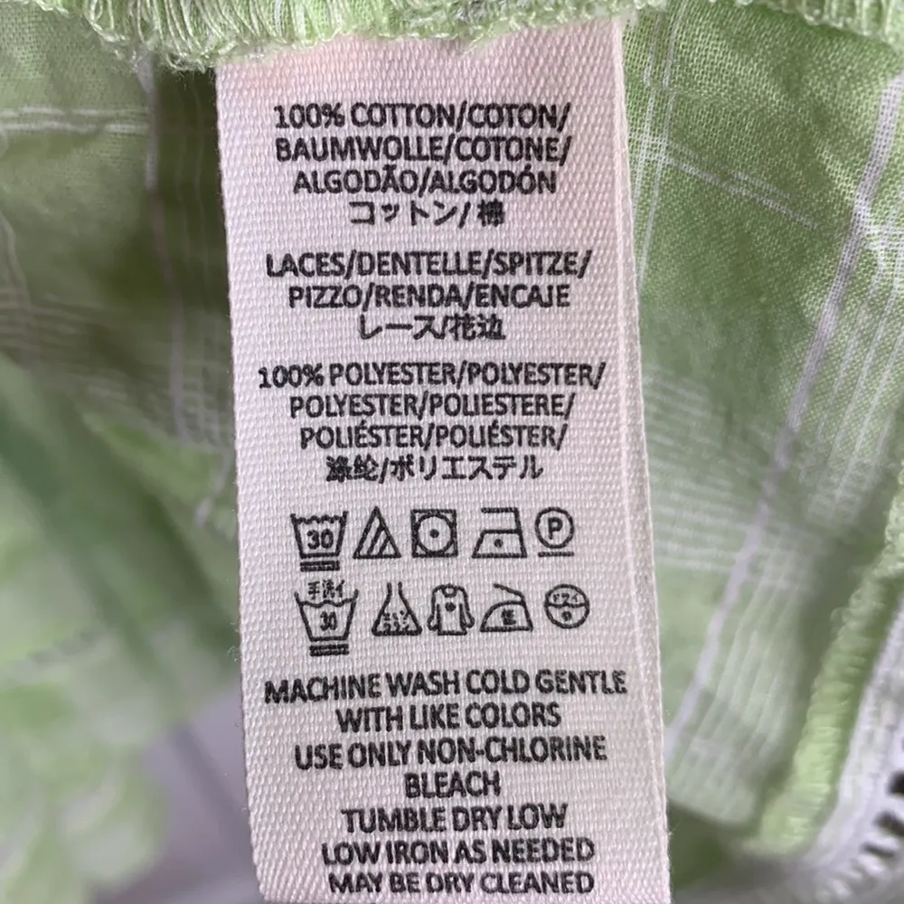 Free People Lime Green Time Out Boho Cottagecore Lace Tunic Top W-690 Size S - Image 12