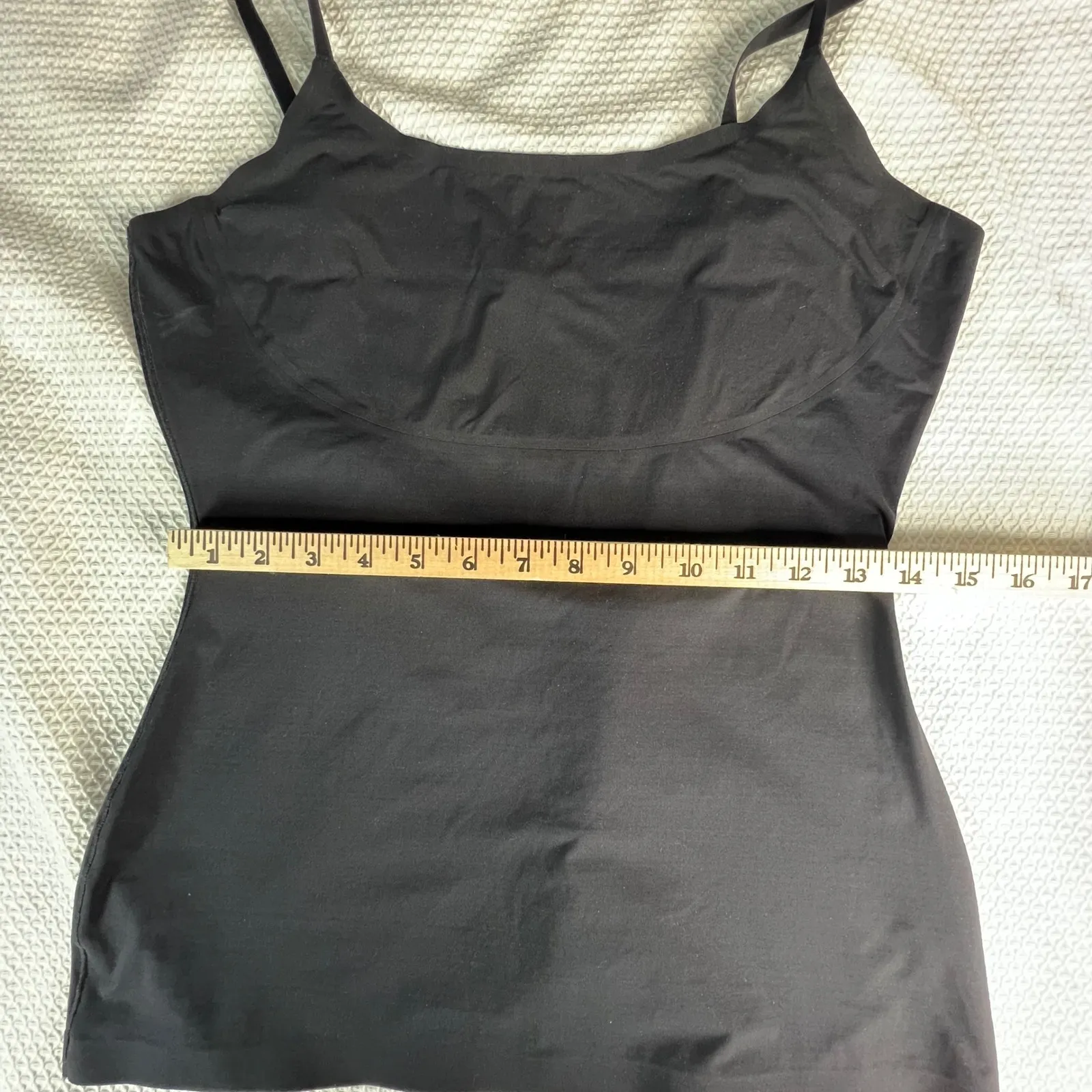 Spanx Thinstincts Tank Top Black Cami Womens XL Adjustable Straps Stretch Bodice - Image 3