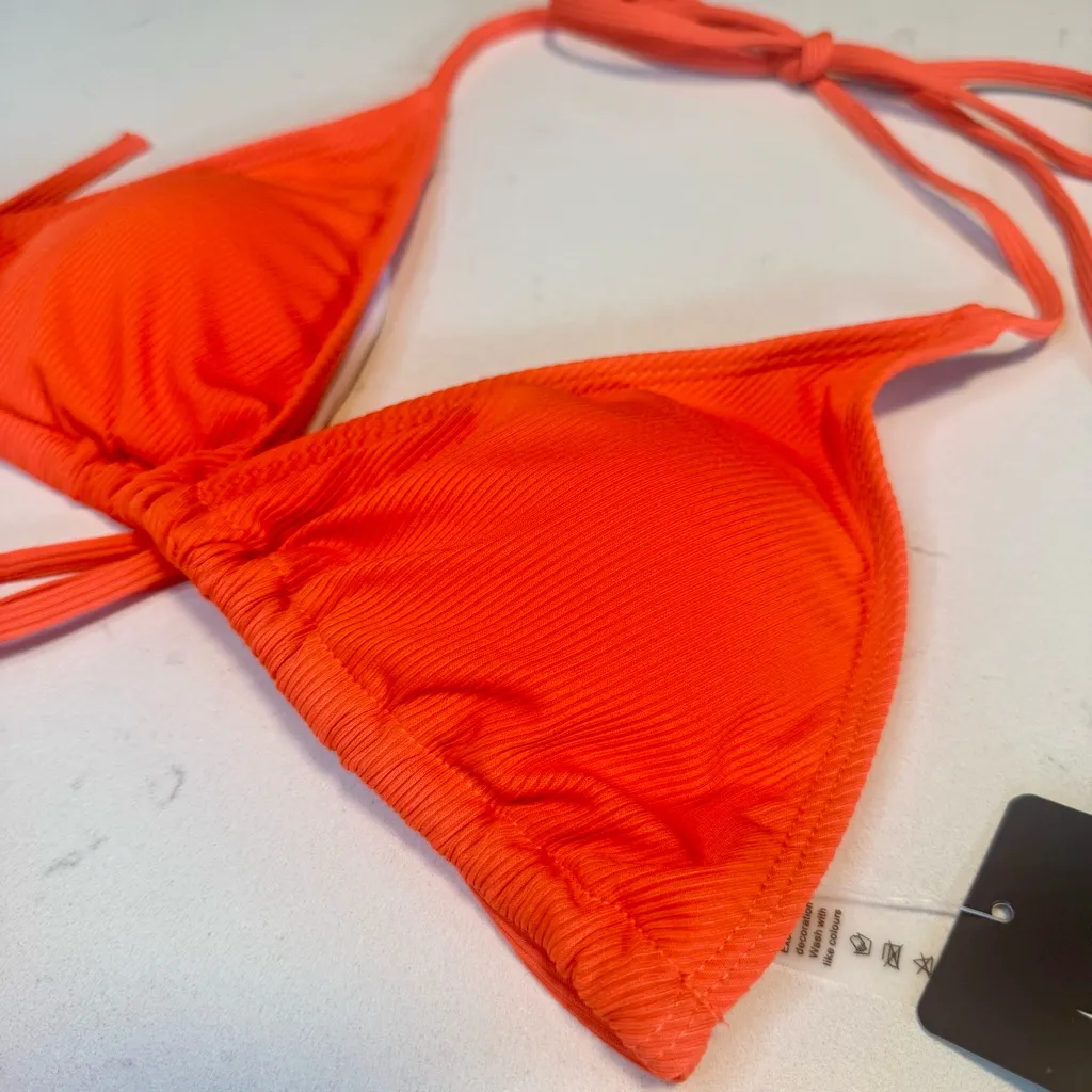 NWOT Orange Triangle Bikini Swim Set Size Medium - Image 8