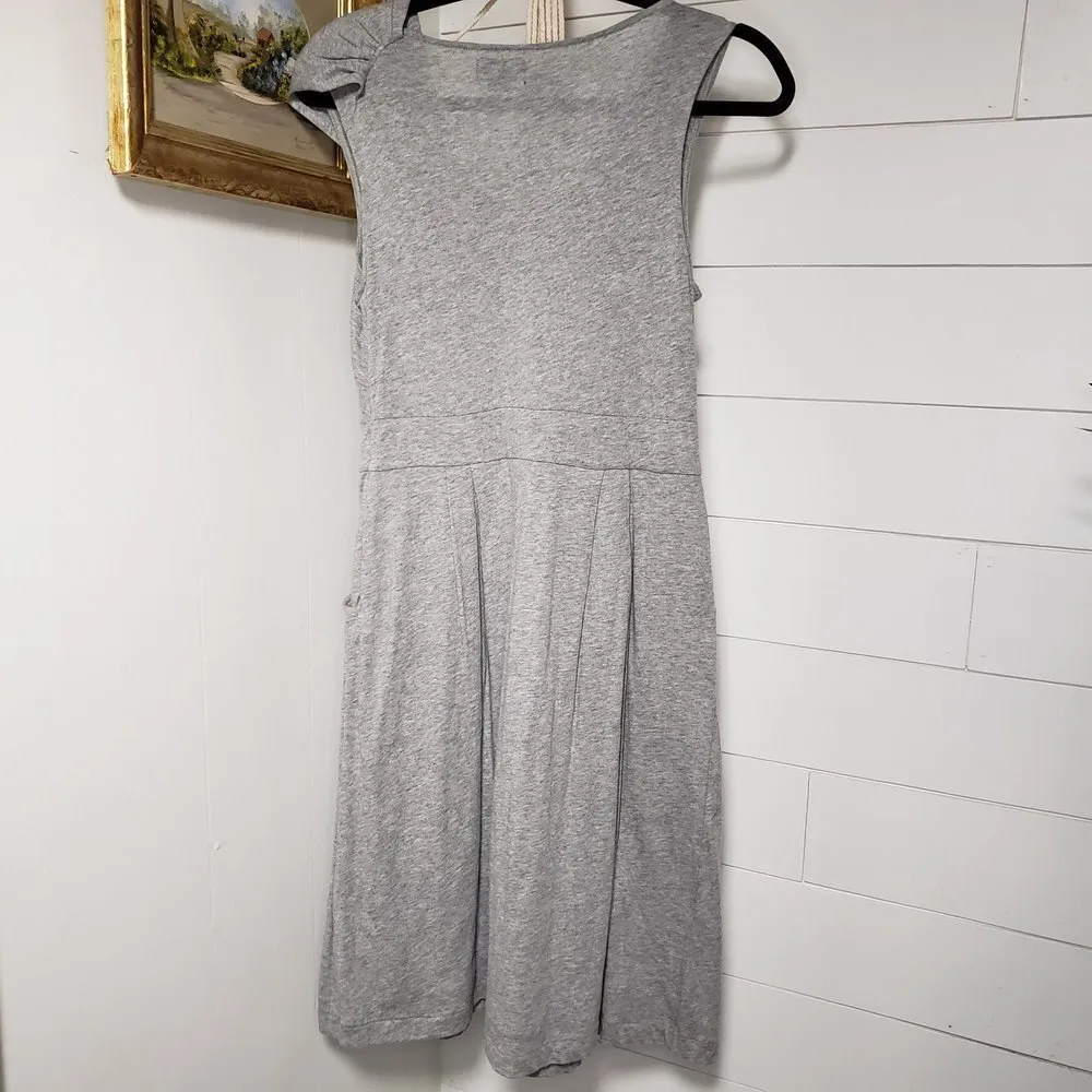 Anthro Deletta Gray Turbine Front Twist Knot Sleeveless Cotton Dress Small - Image 2