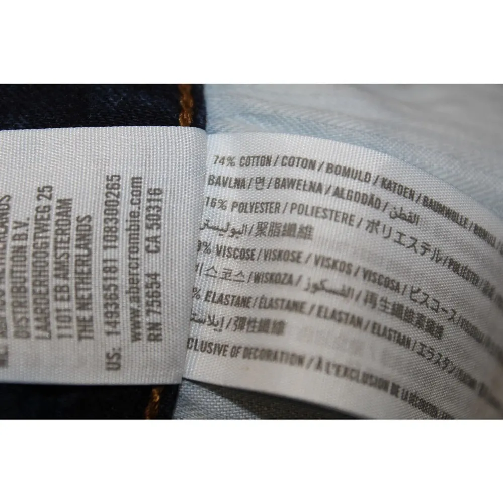 Abercrombie & Fitch High Rise Short Blue Denim Dark Wash Jean Shorts Size 27 / 4 - Image 4