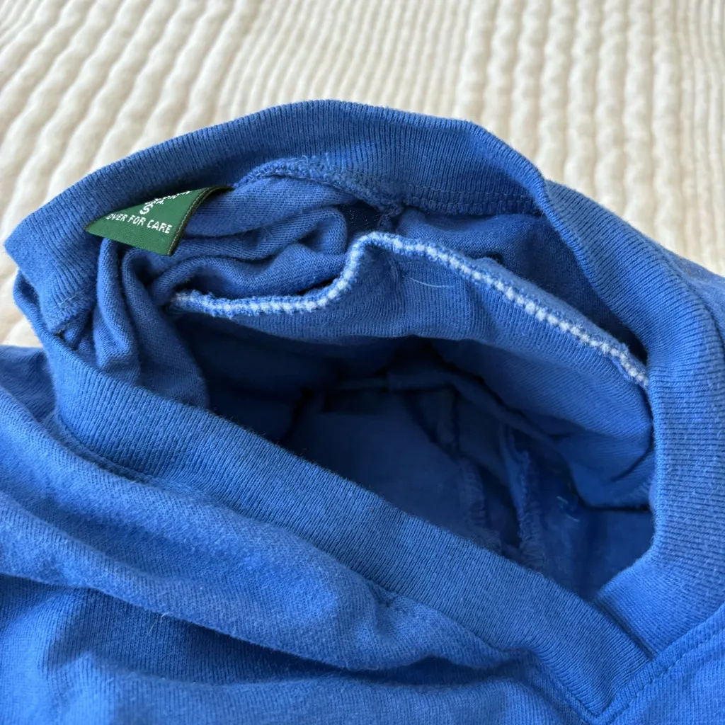 Vintage 90s Hunt Club Blue V-neck T-shirt‎ with Shoulder Pads Women’s S - Image 3