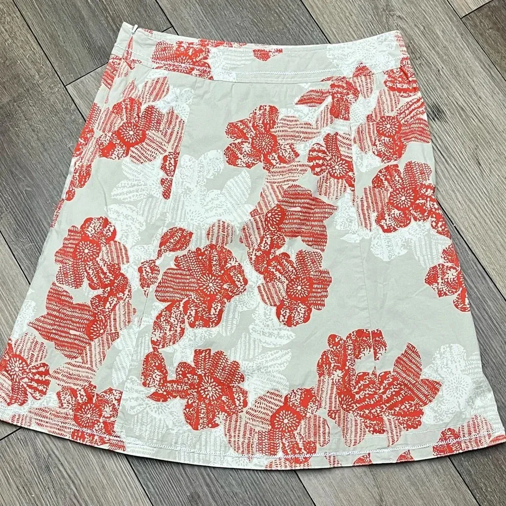 Eddie Bauer A-Line Skirt Tropical Hawaiian Midi Skirt Beachy Modest Mature 8T - Image 11