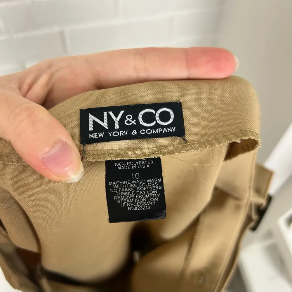 Vintage NY & Co. New York & Company Tan Wrap Skirt Size 10 - Image 2