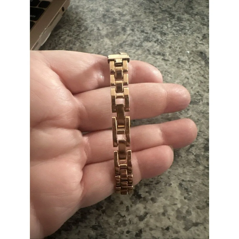 Anne Klein AK/2238 White Mop Dial Rose Gold Tone Stainless Steel Women's Watch - Image 2