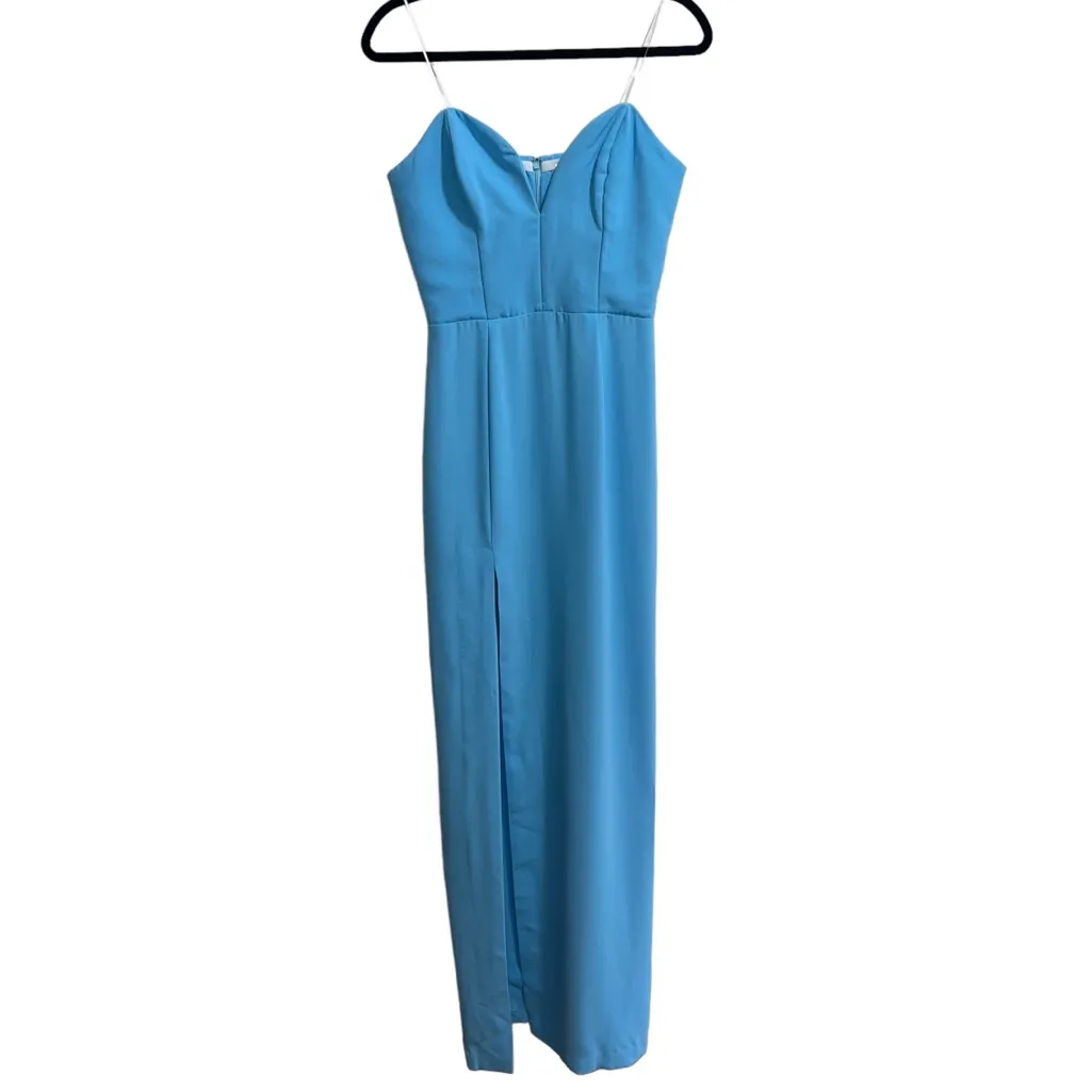 Amanda Uprichard x Revolve Cherri Strapless Maxi Gown In Pacific Blue - Image 3