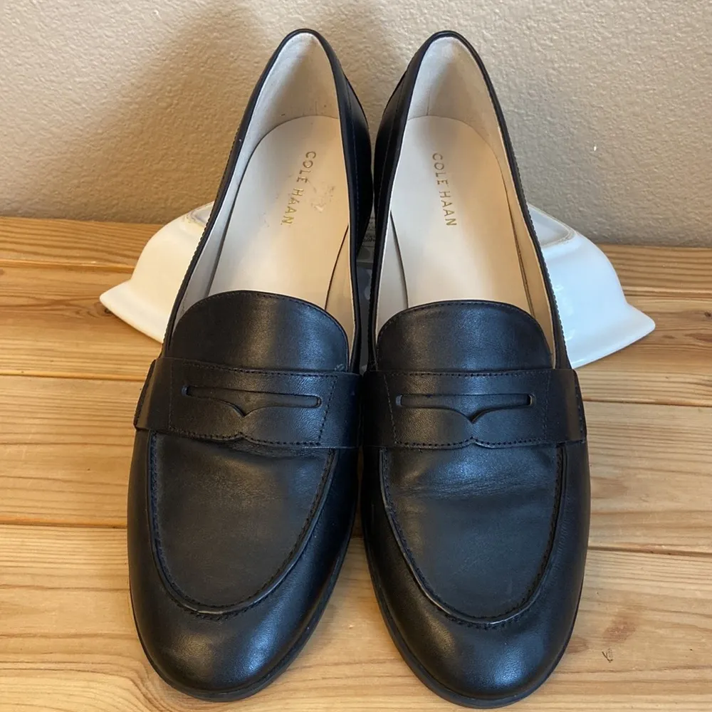 Black PINCH Classic Leather Penny Loafers Size 8.5M Preppy - Image 4