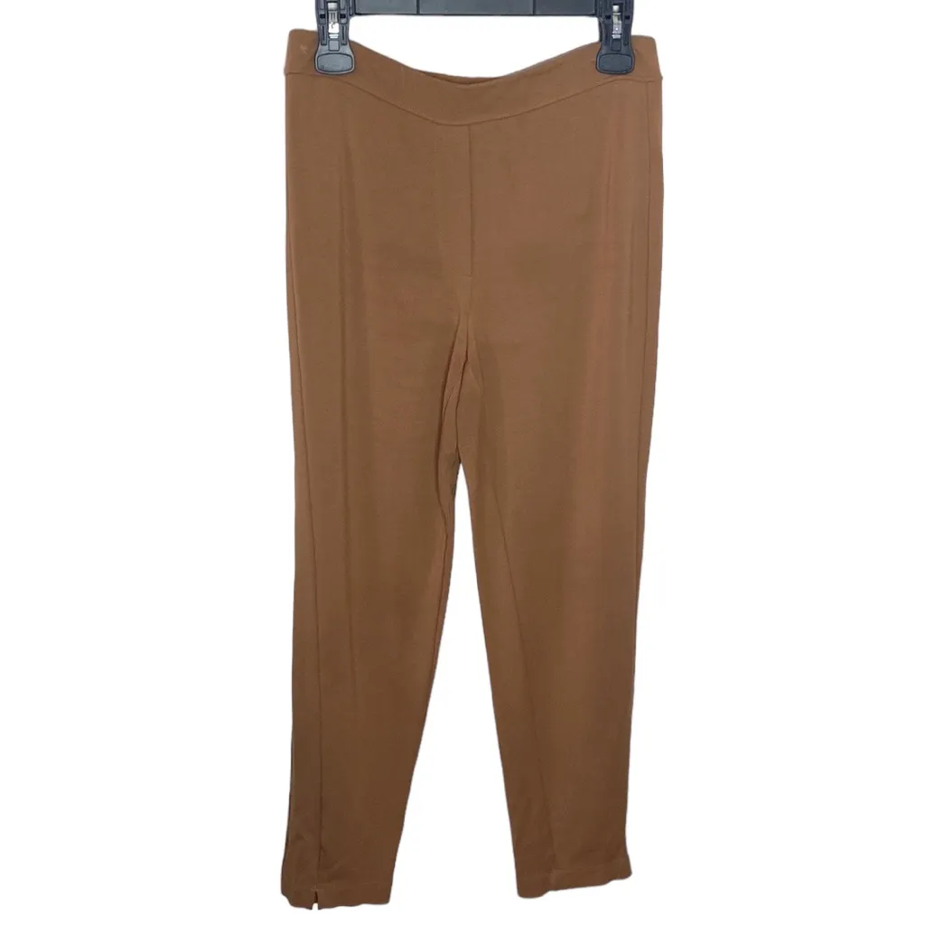 J Jill Wearever Collection jersey side paneled slim leg pants in cedar size S Brown - Image 2