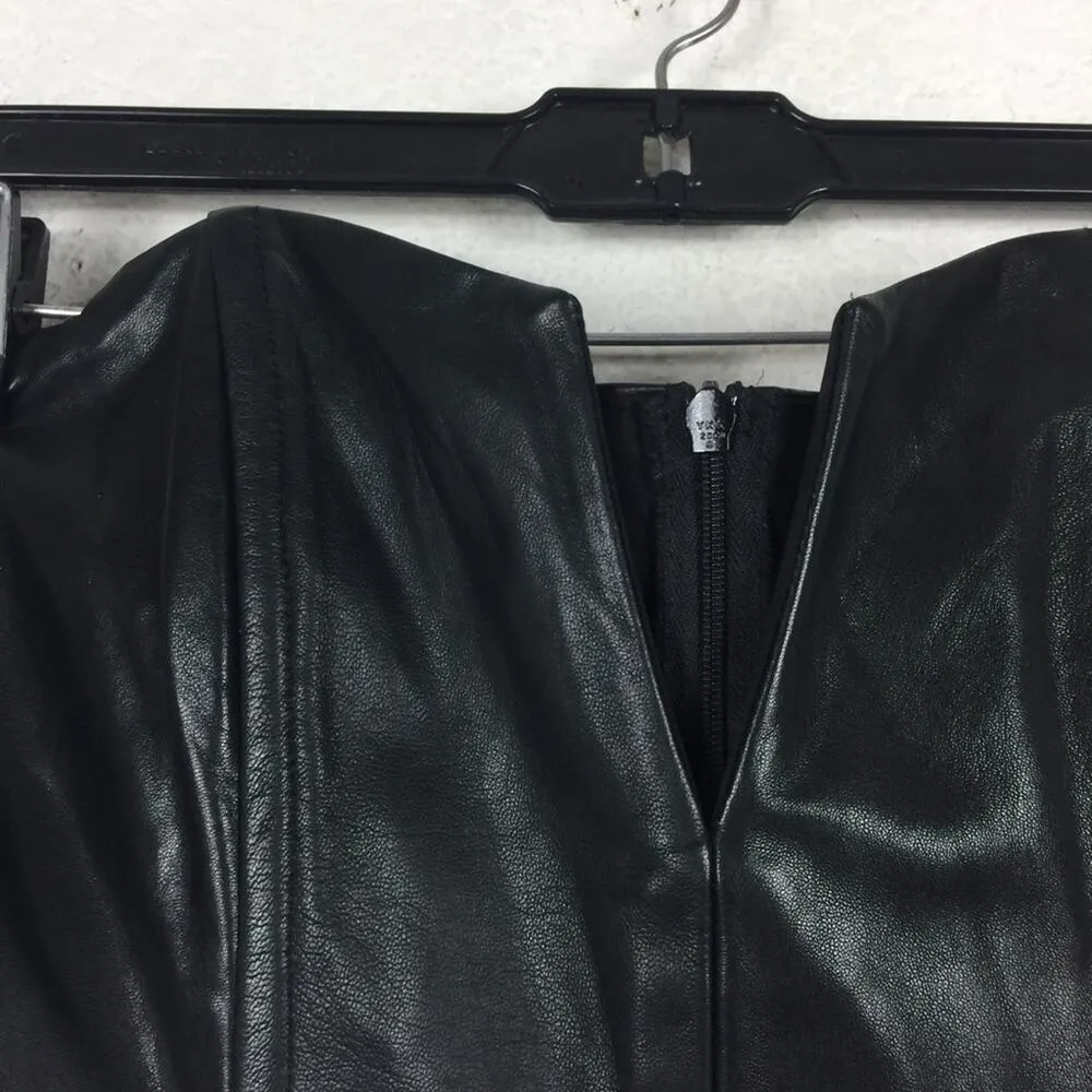 NWT Mason by Michelle Mason Leather Silk Mini Dress Size 0 Aline Bustier - Image 10