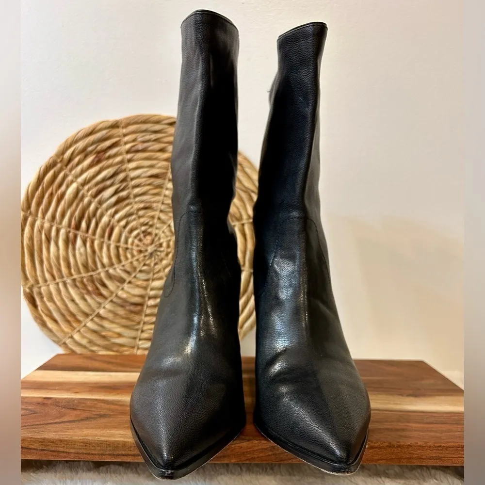 Paige Landyn Black Leather Mid-calf Boot Size 7 - Image 7