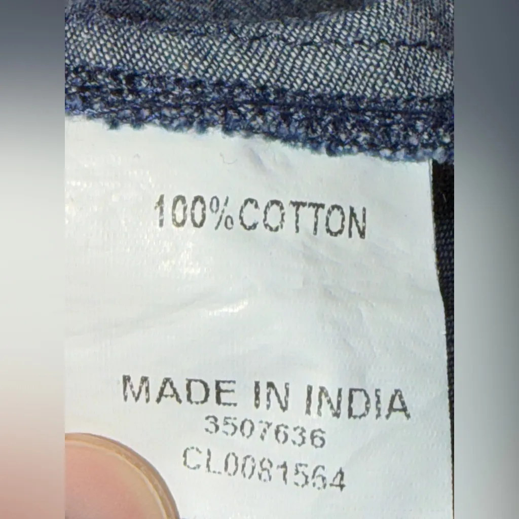 Wayward Fancies eShakti Floral Embroidery Chambray Dress  Boho Cottagecore Sz M - Image 4