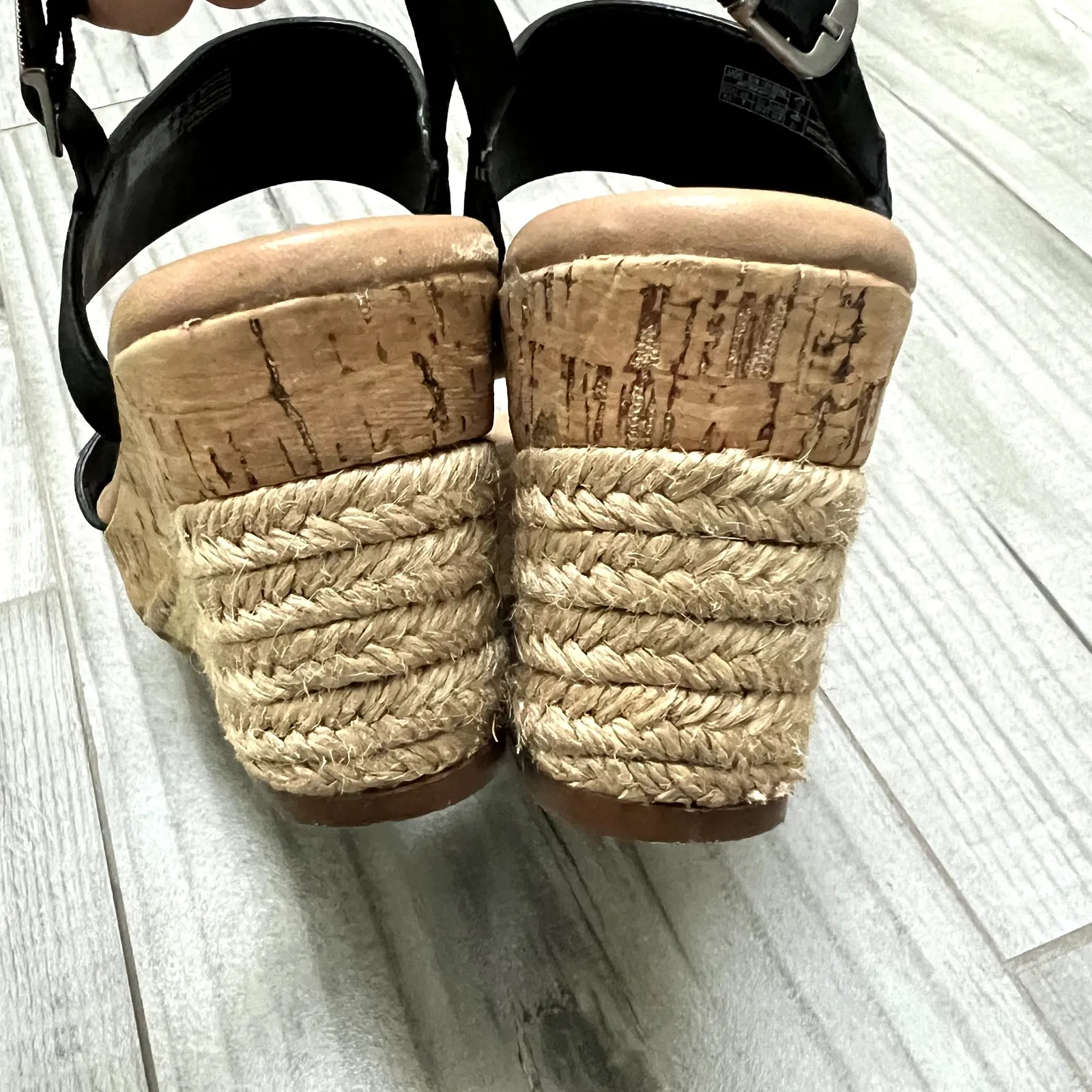 Ugg Elana Wedge Sandal Black Strappy Comfort Sandal Size 8 - Image 7